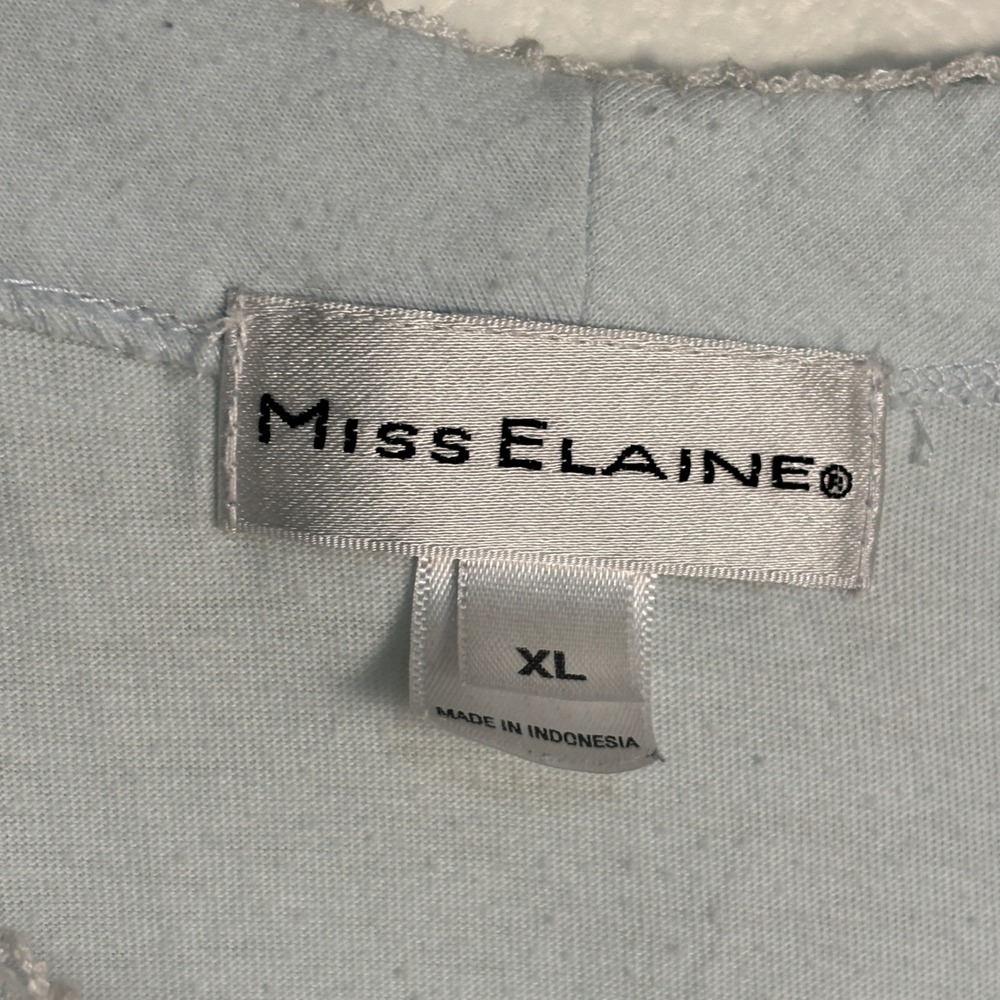 Miss Elaine XL Blue Cotton Blend Nightgown Cottagecore Victorian Prairie Smocked - Picture 3 of 11